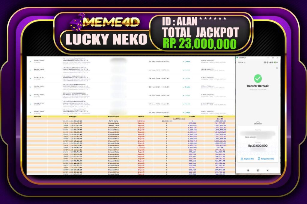 Bukti Jp MEME4D Togel Online 26 NOVEMBER 2024