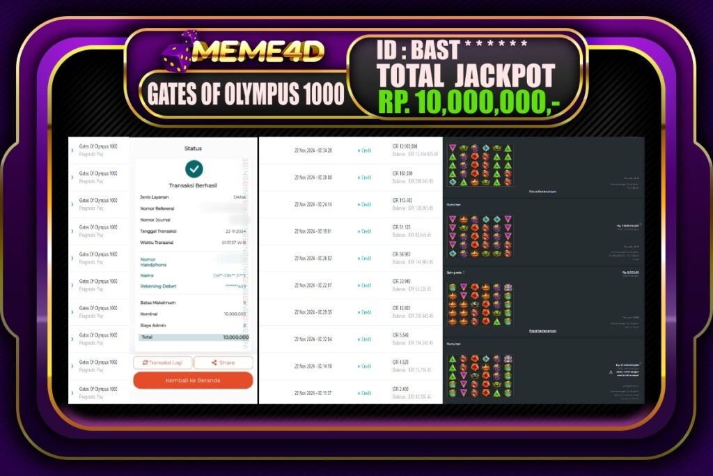 Bukti Jp MEME4D Togel Online 21 NOVEMBER 2024