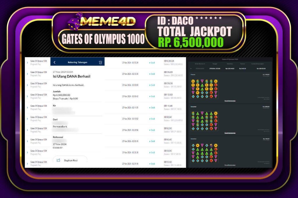 Bukti Jp MEME4D Togel Online 27 NOVEMBER 2024