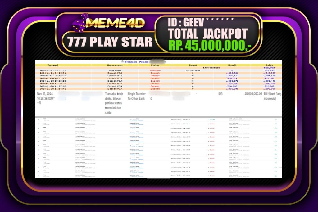 Bukti Jp MEME4D Togel Online 21 NOVEMBER 2024