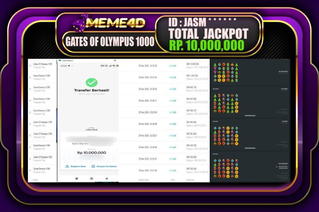 Bukti Jp MEME4D Togel Online 25 NOVEMBER 2024