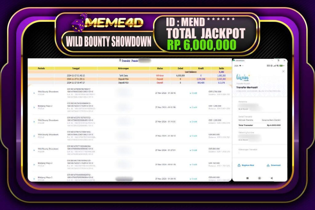 Bukti Jp MEME4D Togel Online 27 NOVEMBER 2024