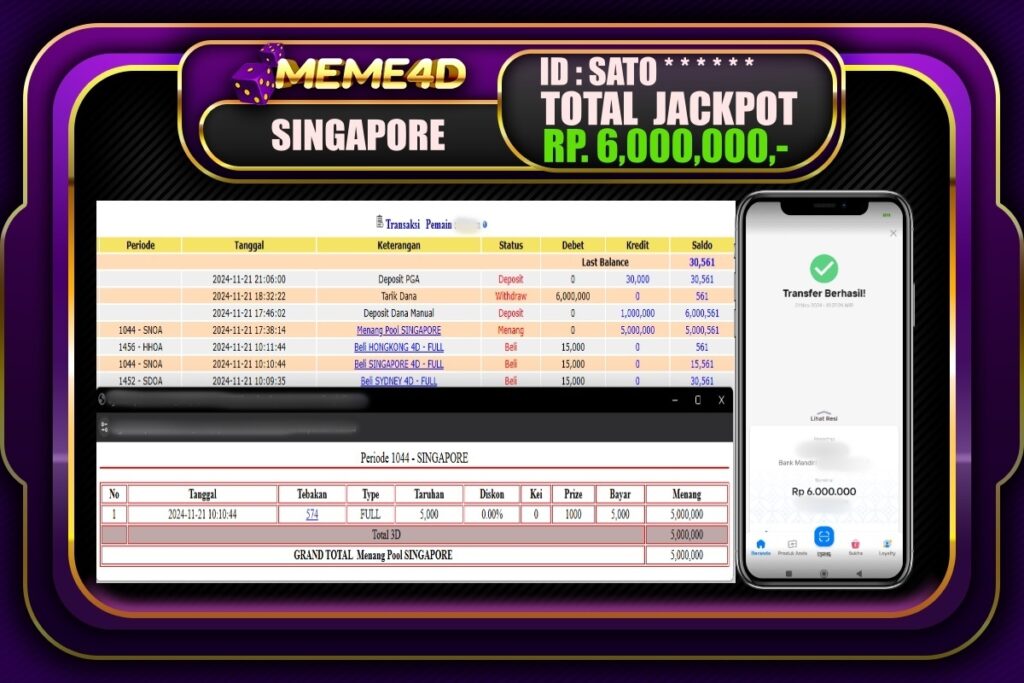 Bukti Jp MEME4D Togel Online 21 NOVEMBER 2024