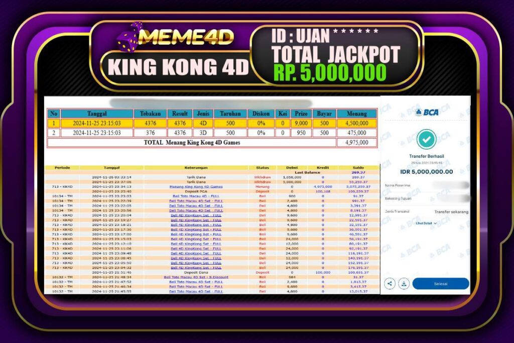 Bukti Jp MEME4D Togel Online 25 NOVEMBER 2024