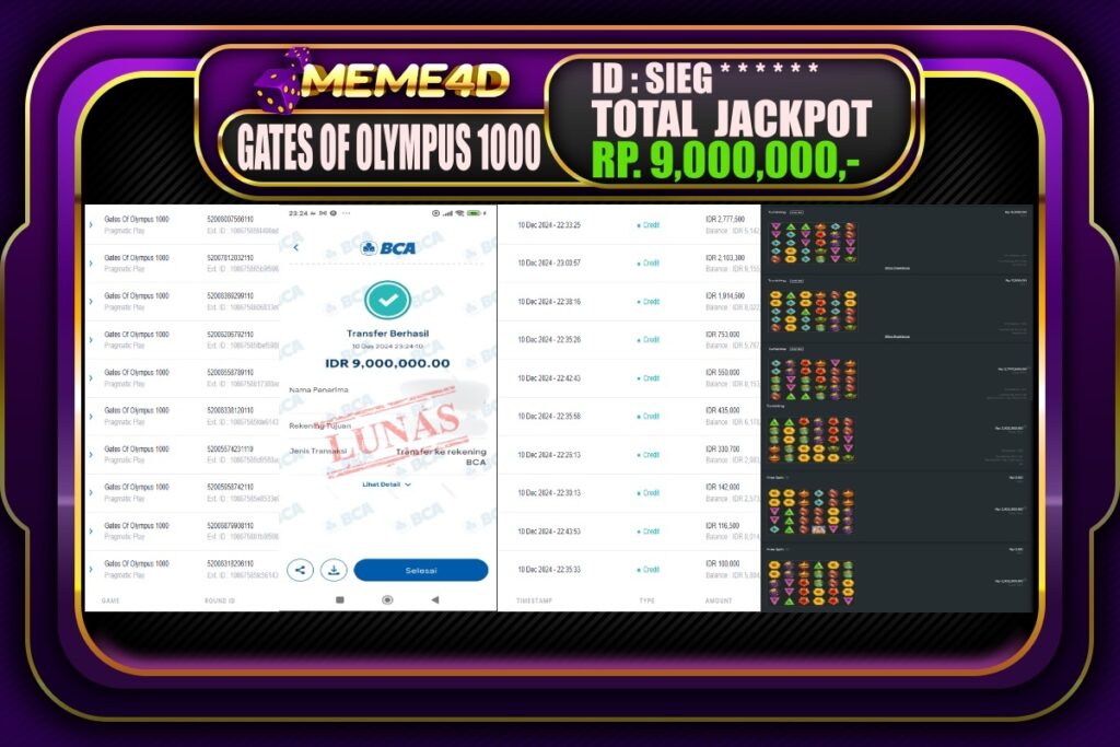 Bukti Jp MEME4D Slot Online 11 DESEMBER 2024