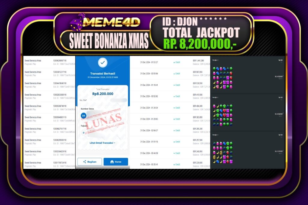 Bukti Jp MEME4D Slot Online 31 DESEMBER 2024