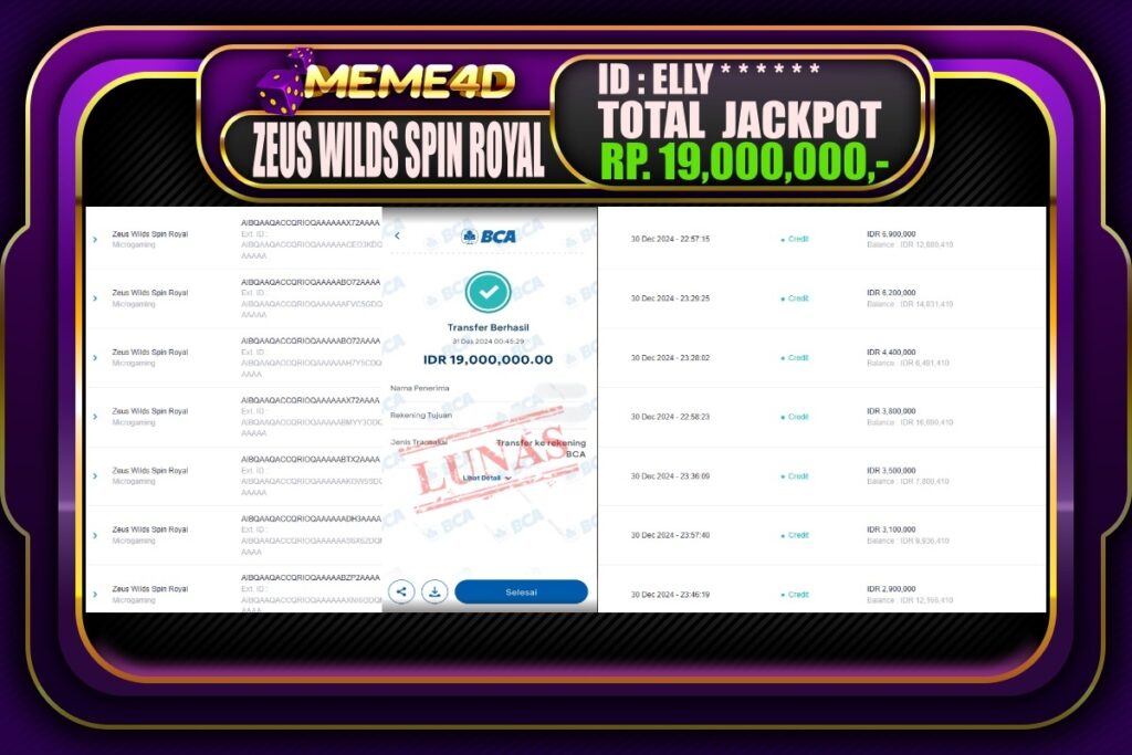 Bukti Jp MEME4D Slot Online 31 DESEMBER 2024