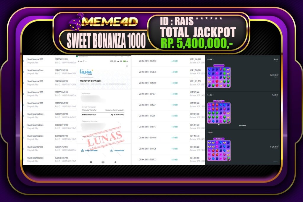 Bukti Jp MEME4D Slot Online 30 DESEMBER 2024