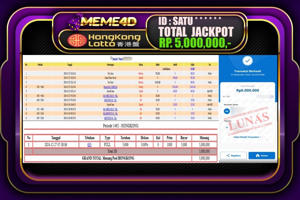 Bukti Jp MEME4D Togel Online 28 DESEMBER 2024