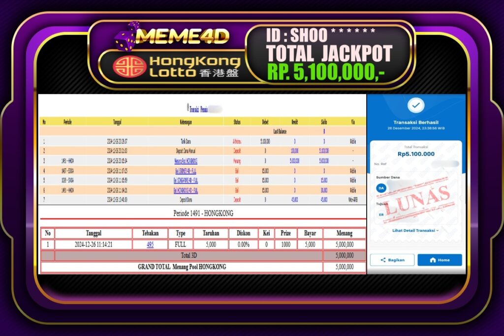 Bukti Jp MEME4D Togel Online 27 DESEMBER 2024