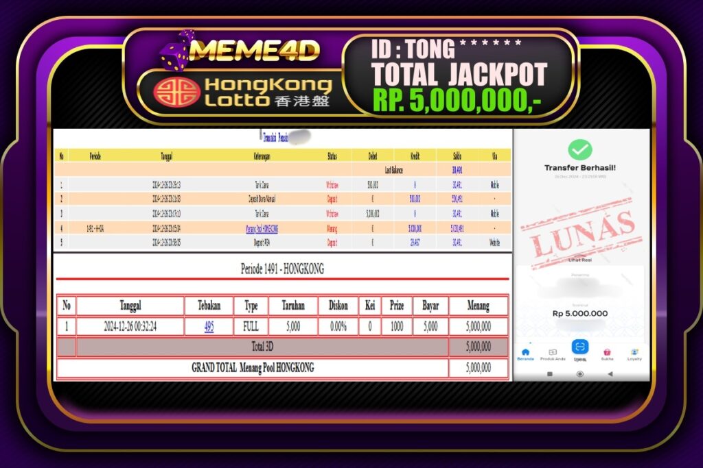 Bukti Jp MEME4D Togel Online 27 DESEMBER 2024