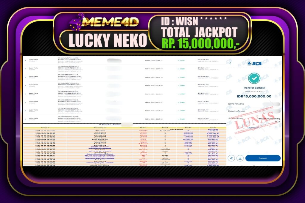 Bukti Jp MEME4D Slot Online 19 DESEMBER 2024