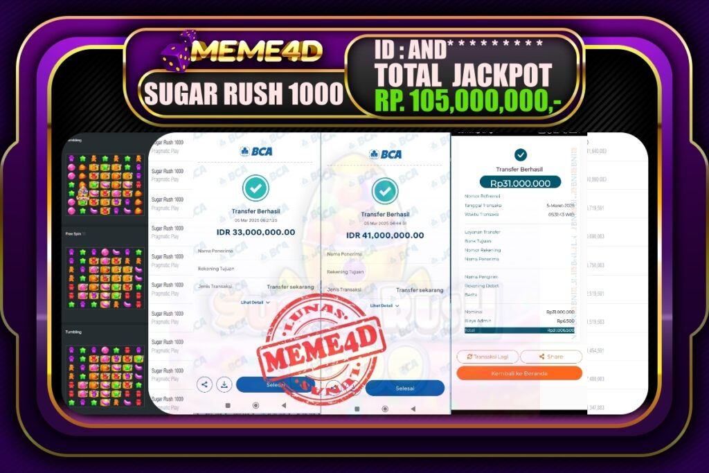 Bukti Jp MEME4D Slot Online 05 Maret 2025