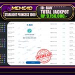 Bukti Jp MEME4D Slot Online 09 Maret 2025